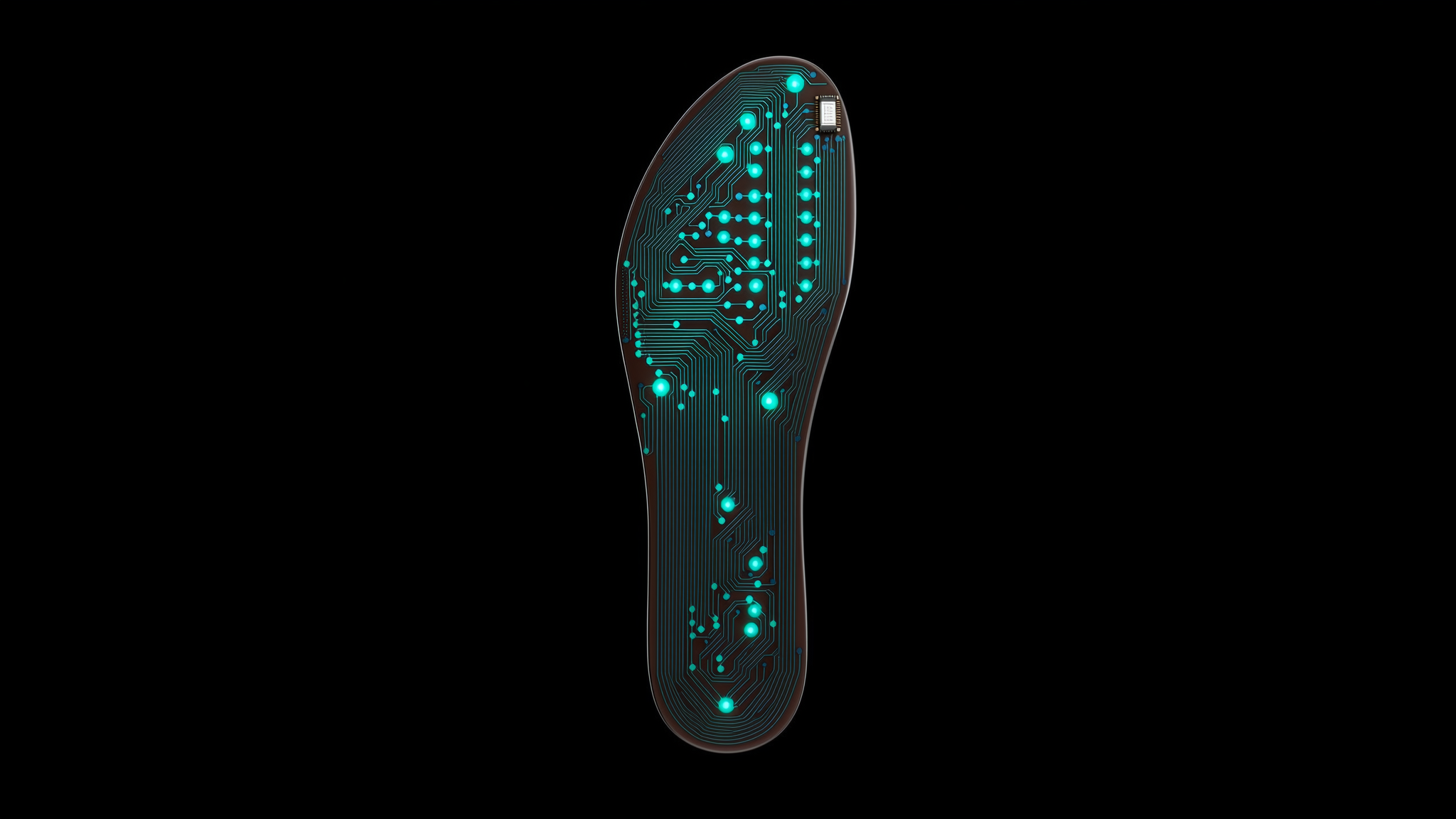 Solerise Smart Insole. 16 Sensoren, Edge-AI